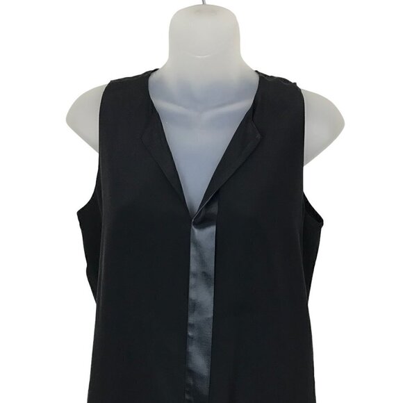 Judith & Charles 100% Silk Black V-neck Sleeveless Blouse Size 2 - Picture 3 of 7